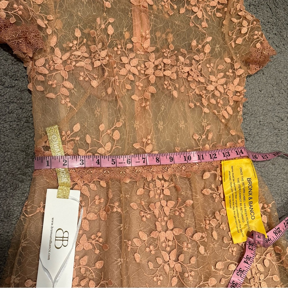 Bronx And Banco New Megan Cap Sleeve Sheer Lace Gown Size L / US 8 - Picture 13 of 16